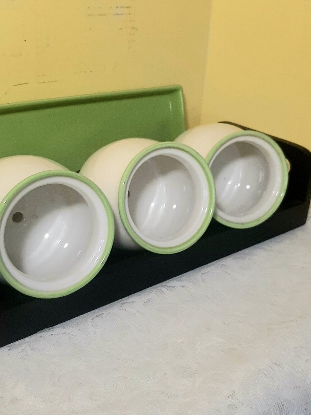 Herb Garden Planter Set. Wood and ceramic
